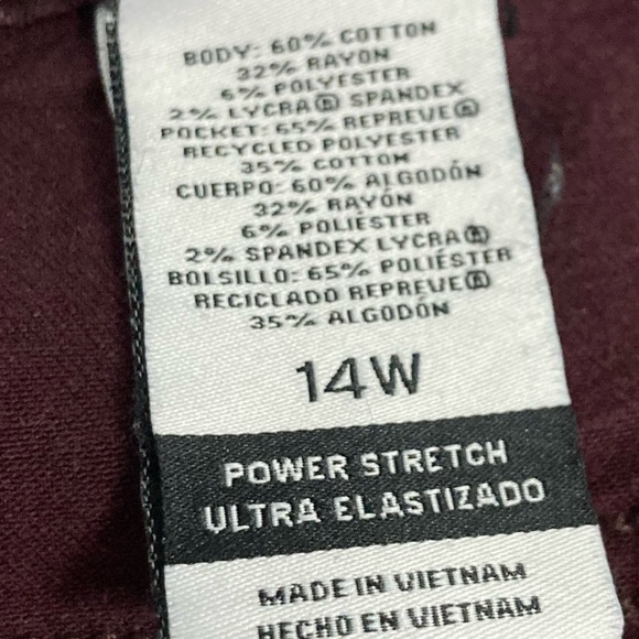 Ava & Viv Women's Deep Burgundy Straight Leg Jeans - Picture 6 of 10